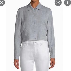 Eileen Fisher Woman Linen Jacket Button Down 1X Plus Size